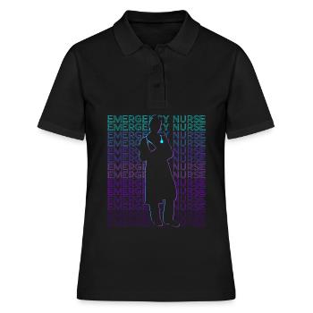 Infirmière d’urgence Infirmière d’urgence Retro - Polo Femme - noir - Devant - Ailine (174cm)