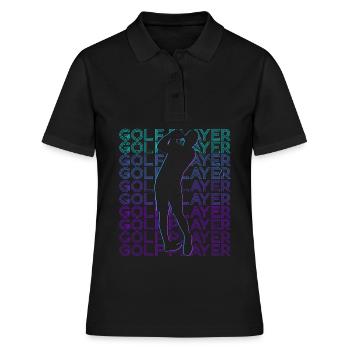 Golfeur Golfeur Golfeur Rétro - Polo Femme - noir - Devant - Ailine (174cm)
