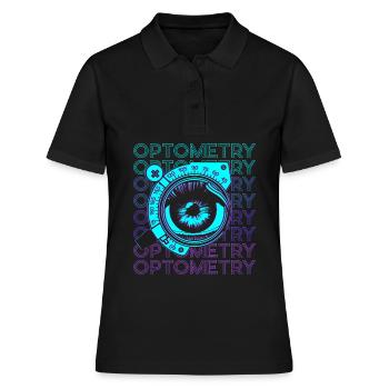 Optometrie Optometristen Optiker Retro - Frauen Polo Shirt - Schwarz - Vorne - Ailine (174cm)
