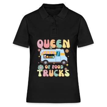 Reine des Food Trucks Groovy Foodie - Polo Femme - noir - Devant - Ailine (174cm)