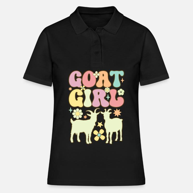 Capra Ragazza Groovy Capra Amante Agricoltore - Polo donna - nero