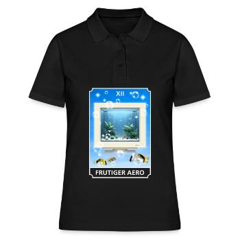 Frutiger Aero Aesthetic Tech Ordinateur Aquarium - Polo Femme - noir - Devant - Ailine (174cm)