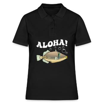 Humuhumunukunukuapua'a Hawaiianischer Riff-Drücker - Frauen Polo Shirt - Schwarz - Vorne - Ailine (174cm)
