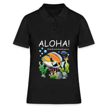 Humuhumunukunukuapua'a Hawaiianischer Riff-Drücker - Frauen Polo Shirt - Schwarz - Vorne - Ailine (174cm)