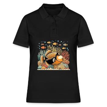 Humuhumunukunukuapua’a Pousseur de récif hawaïen - Polo Femme - noir - Devant - Ailine (174cm)
