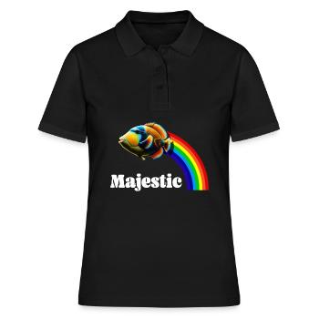 Humuhumunukunukuapua'a Hawaiianischer Riff-Drücker - Frauen Polo Shirt - Schwarz - Vorne - Ailine (174cm)