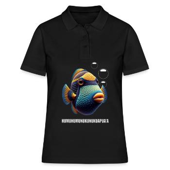 Humuhumunukunukuapua'a Hawaiianischer Riff-Drücker - Frauen Polo Shirt - Schwarz - Vorne - Ailine (174cm)