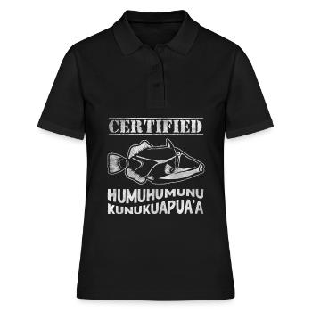 Humuhumunukunukuapua'a Hawaiianischer Riff-Drücker - Frauen Polo Shirt - Schwarz - Vorne - Ailine (174cm)