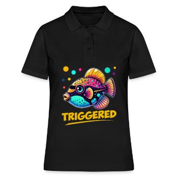 Humuhumunukunukuapua'a Hawaiianischer Riff-Drücker - Frauen Polo Shirt - Schwarz - Vorne - Ailine (174cm)