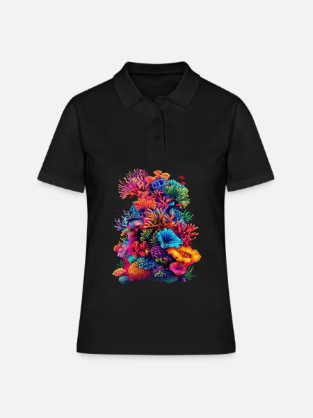 Récif de corail Mer Océan Pop Art - Polo Femme - noir