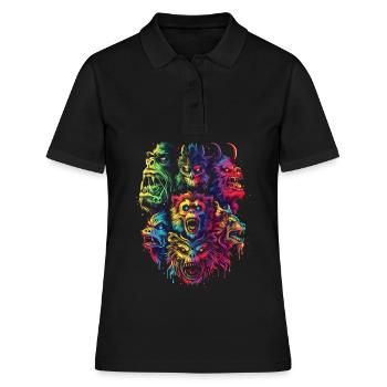 Cryptozoologie Conspiration cryptide Pop Art - Polo Femme - noir - Devant - Ailine (174cm)