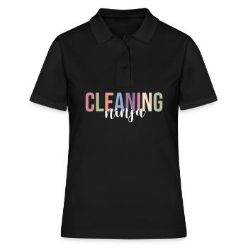Équipe de nettoyage du concierge de l’école - Polo Femme - noir - Devant - Ailine (174cm)