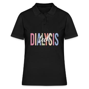Technicien en dialyse - Polo Femme - noir - Devant - Ailine (174cm)