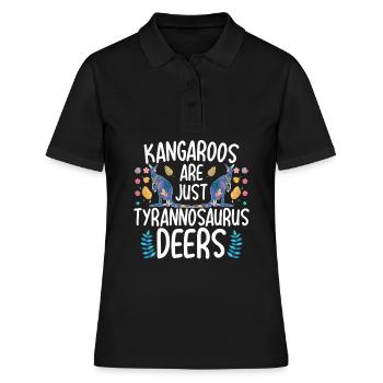 Les kangourous ne sont que des cerfs tyrannosaures Funny Kä - Polo Femme - noir - Devant - Ailine (174cm)