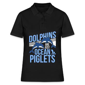 Les dauphins ne sont que des porcelets de l’océan, les dauphins sont de l’océan - Polo Femme - noir - Devant - Ailine (174cm)