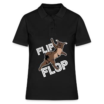 Großer Floppa Karakal Katze Meme - Frauen Polo Shirt - Schwarz - Vorne - Ailine (174cm)