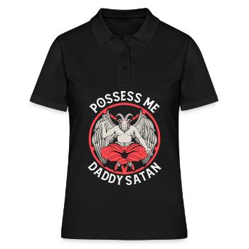 Satanisme Satanique Athée Baphomet Possède-moi - Polo Femme - noir - Devant - Ailine (174cm)
