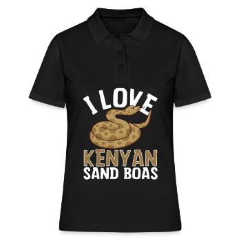 J’adore le serpent boas des sables du Kenya - Polo Femme - noir - Devant - Ailine (174cm)