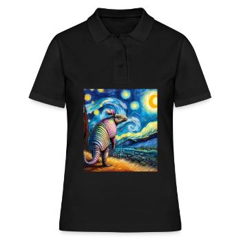 Armadillo Nuit étoilée Peinture - Polo Femme - noir - Devant - Ailine (174cm)