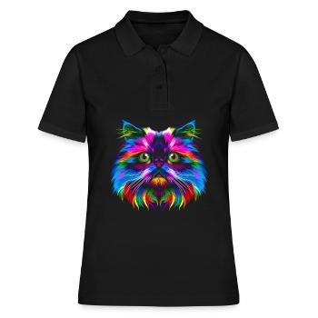 Chat de l’Himalaya Popart - Polo Femme - noir - Devant - Ailine (174cm)