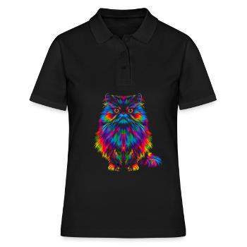 Chat de l’Himalaya Popart - Polo Femme - noir - Devant - Ailine (174cm)