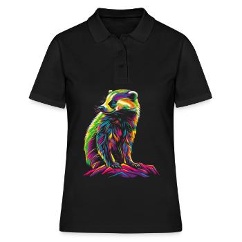 Miel Blaireau Ratel Popart - Polo Femme - noir - Devant - Ailine (174cm)