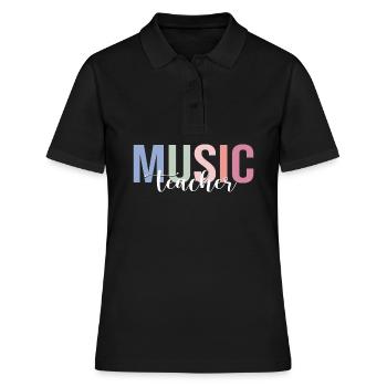 Professeur de musique, musicien d’école - Polo Femme - noir - Devant - Ailine (174cm)