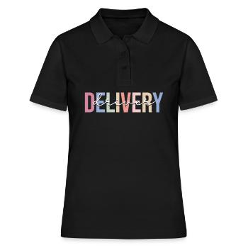 Chauffeur-livreur Coursier - Polo Femme - noir - Devant - Ailine (174cm)