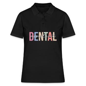 Assistante dentaire Hygiéniste dentaire Dentiste - Polo Femme - noir - Devant - Ailine (174cm)