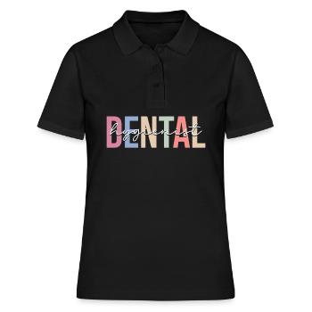 Dentalhygieniker Zahnärztliche Assistentin - Frauen Polo Shirt - Schwarz - Vorne - Ailine (174cm)