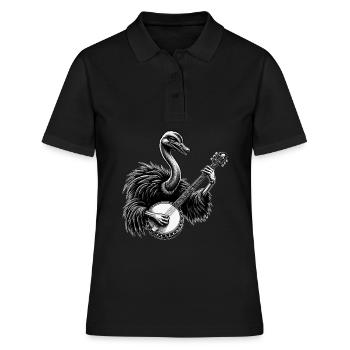 Straußentier Bluegrass Banjo Spieler - Frauen Polo Shirt - Schwarz - Vorne - Ailine (174cm)