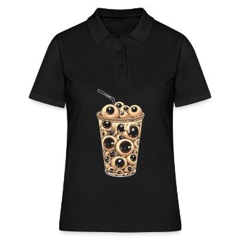 Oeil esthétique bizarre Boba Tea Milktea Bubbl - Polo Femme - noir - Devant - Ailine (174cm)