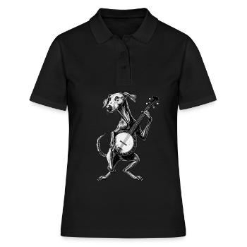 Greyhound Dog Bluegrass Banjo Player - Women's Polo Shirt - black - Front - Ailine (174cm)