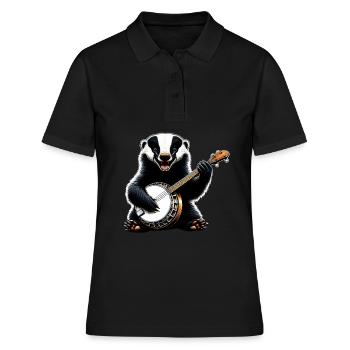 Honey Badger Ratel Joueur de banjo Bluegrass - Polo Femme - noir - Devant - Ailine (174cm)