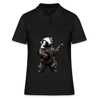 Honey Badger Ratel Joueur de banjo Bluegrass - Polo Femme - noir - Devant - Ailine (174cm)