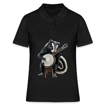Stinktier Bluegrass Banjo Spieler - Frauen Polo Shirt - Schwarz - Vorne - Ailine (174cm)