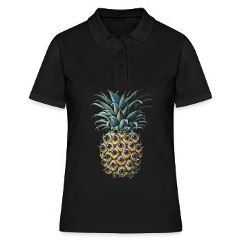 Esthétique bizarre Ananas Yeux Humain Au - Polo Femme - noir - Devant - Ailine (174cm)