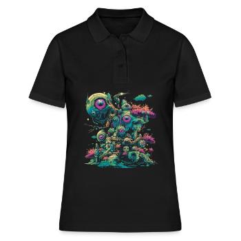 Esthétique bizarre Yeux Globes oculaires Machines Drea - Polo Femme - noir - Devant - Ailine (174cm)