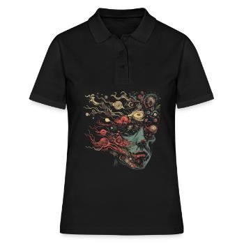 Esthétique Weirdcore Femme Bizarre Visage Dreamcore - Polo Femme - noir - Devant - Ailine (174cm)