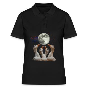 Canards Ferme Animal Fermier Lune Hurlante - Polo Femme - noir - Devant - Ailine (174cm)