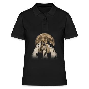 Appaloosa Cheval Lune Hurlante - Polo Femme - noir - Devant - Ailine (174cm)