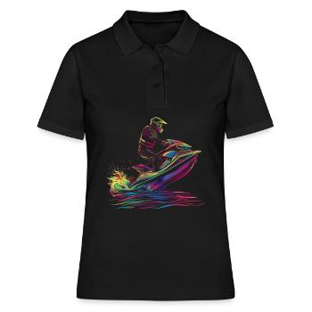 Jet Ski Jet Skiing Jet Skier Popart - Polo Femme - noir - Devant - Ailine (174cm)
