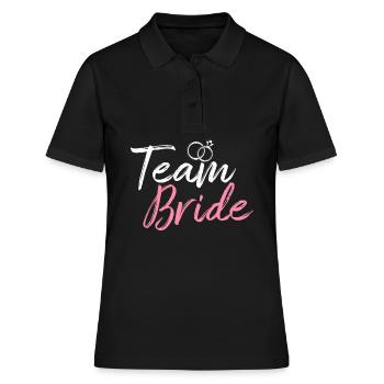 Équipe Mariée Douche nuptiale Enterrement de vie de jeune fille - Polo Femme - noir - Devant - Ailine (174cm)