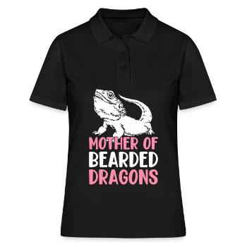 Mère de dragons barbus, amoureuse des lézards, maman - Polo Femme - noir - Devant - Ailine (174cm)