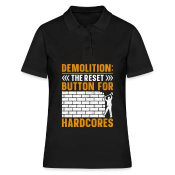Funny House Demolition Day Bouton de réinitialisation de la démolition - Polo Femme - noir - Devant - Ailine (174cm)