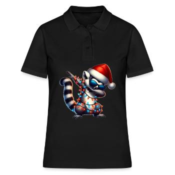 Polka Dot Lemur Ring Tail Sunglasses Cute - Women's Polo Shirt - black - Front - Ailine (174cm)