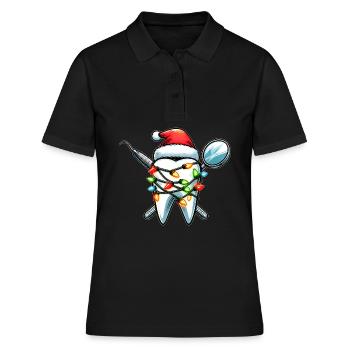 Zahnarzt Zahnarzthelferin Hygiene Weihnachtsmütze - Frauen Polo Shirt - Schwarz - Vorne - Ailine (174cm)