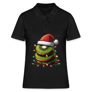 Kiwi Fruit Chapeau de Noël - Polo Femme - noir - Devant - Ailine (174cm)