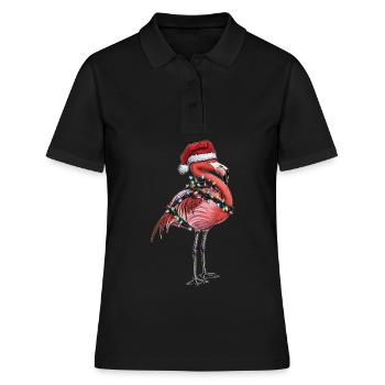Mignon rose flamant rose Père Noël - Polo Femme - noir - Devant - Ailine (174cm)