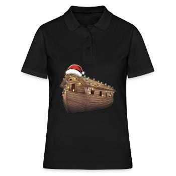 Arche Noah Weihnachtsmütze Xmas - Frauen Polo Shirt - Schwarz - Vorne - Ailine (174cm)